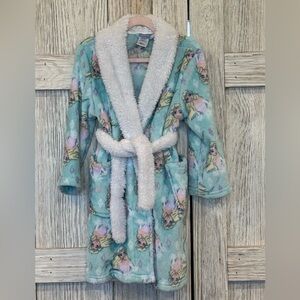 Disney Frozen Blue and White Little Girls Robe with Belt sz 6